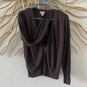 Worthington Brown Buttoned Cardigan- Medium